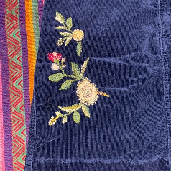 Mossimo Supply Co. Navy Skirt with Floral Embroidery - Picture 3 of 5